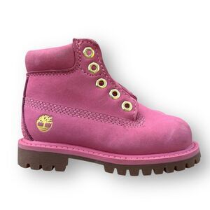 Timberland Pink Leather Combat Boots Toddler size 6